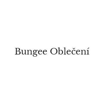 Text logo reading Bungee Oblečení in black font
